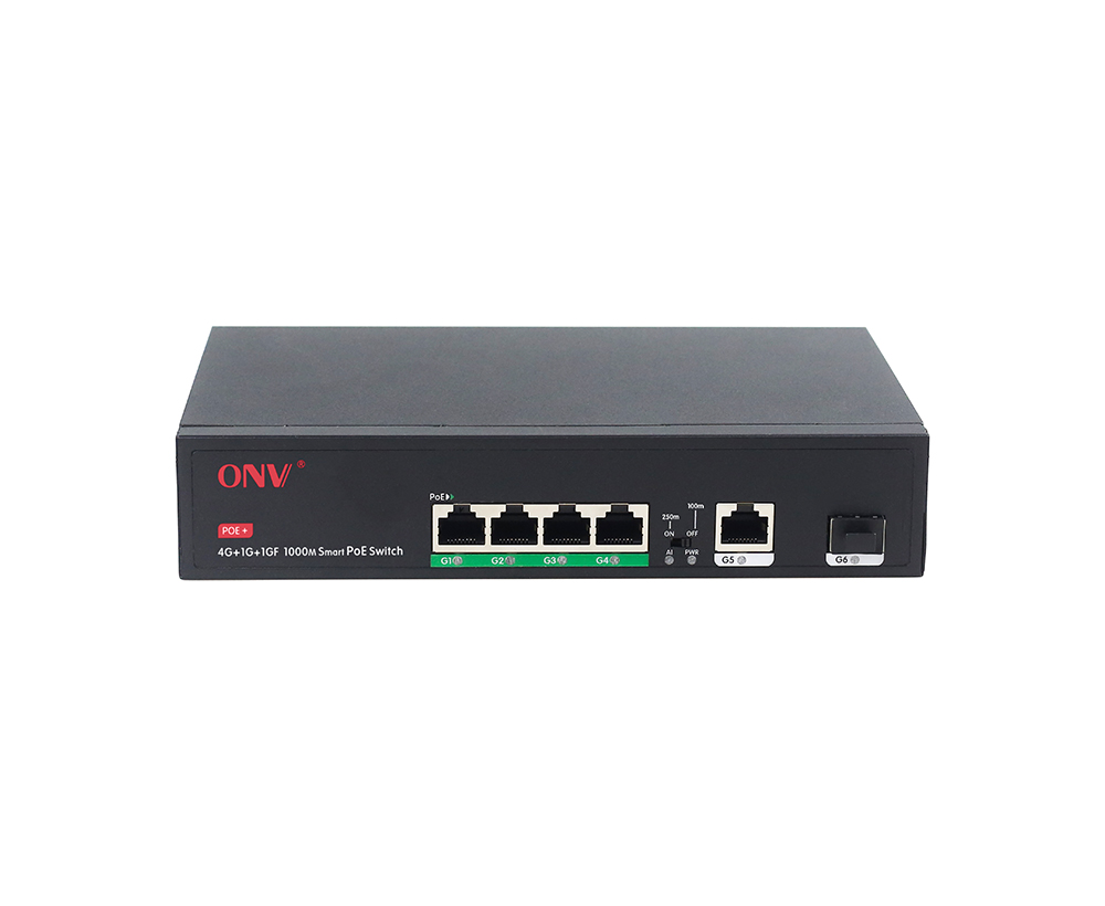 Switch PoE Gigabit de 6 portas