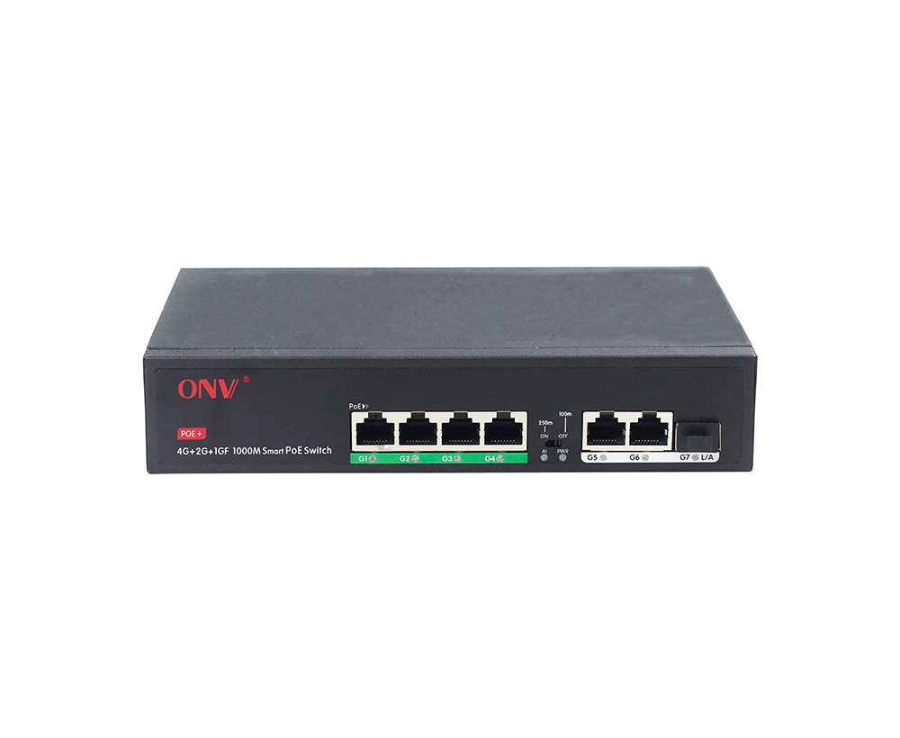 Switch PoE Gigabit de 7 portas