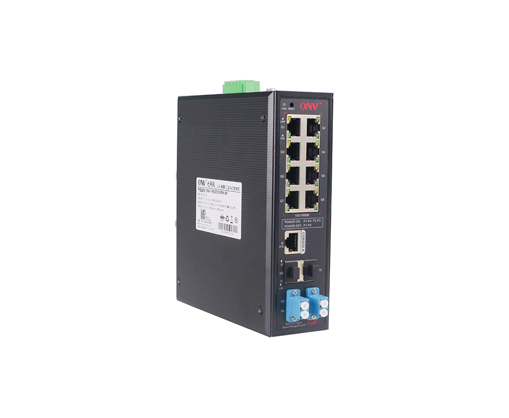 Gigabit 10 portas L2 gerenciado bypass industrial PoE switch