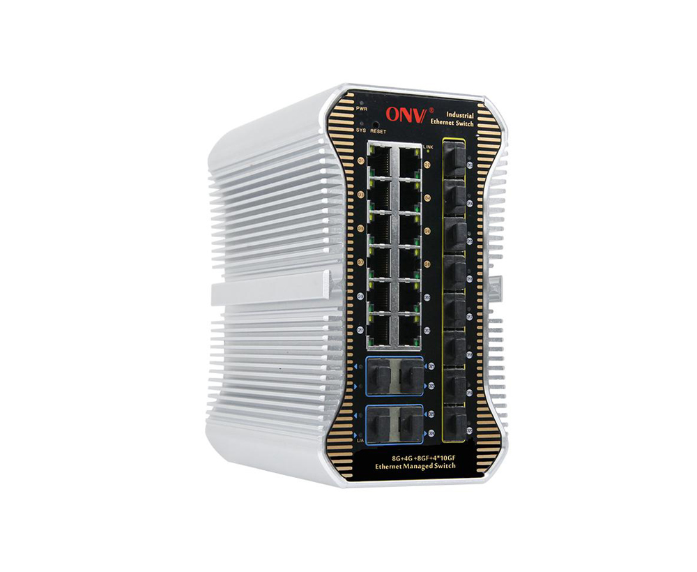 10G uplink interruptor industrial controlado L3 de 24 portas Ethernet