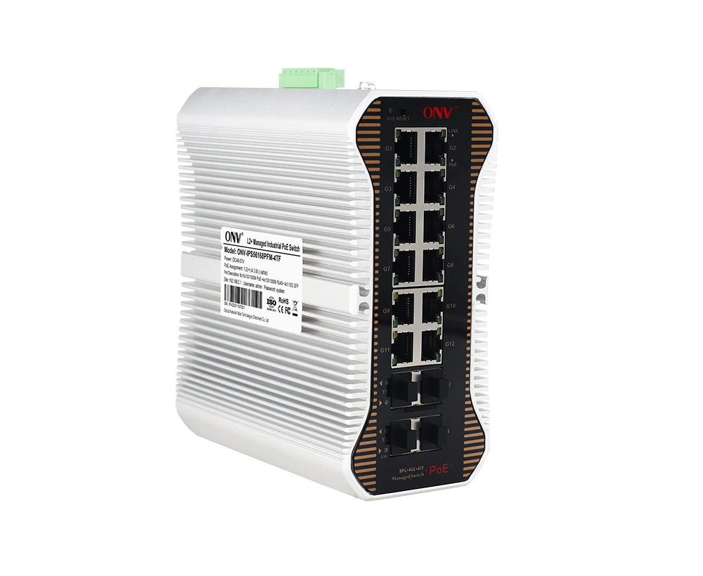10G uplink interruptor PoE industrial gerenciado L2 de 16 portas