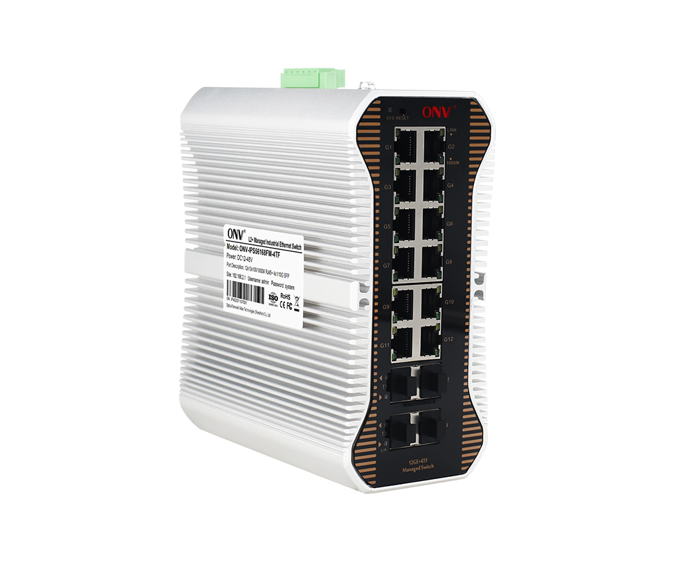 10G uplink comutador Ethernet industrial gerenciado L2 de 16 portas