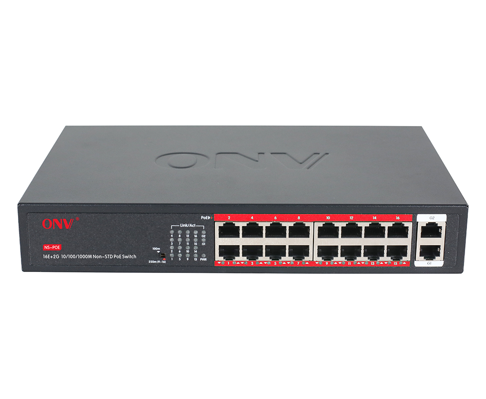 Gigabit uplink 18-port 24V não-padrão PoE switch