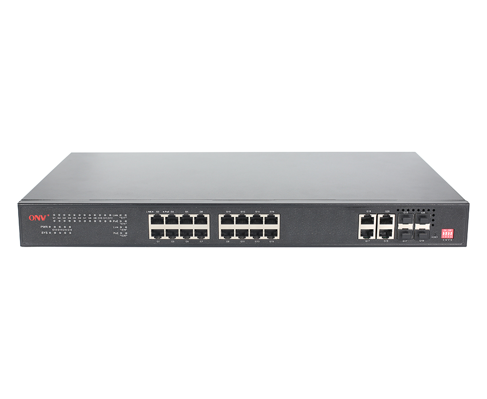 Switch PoE gerenciado fácil de 20 portas Gigabit