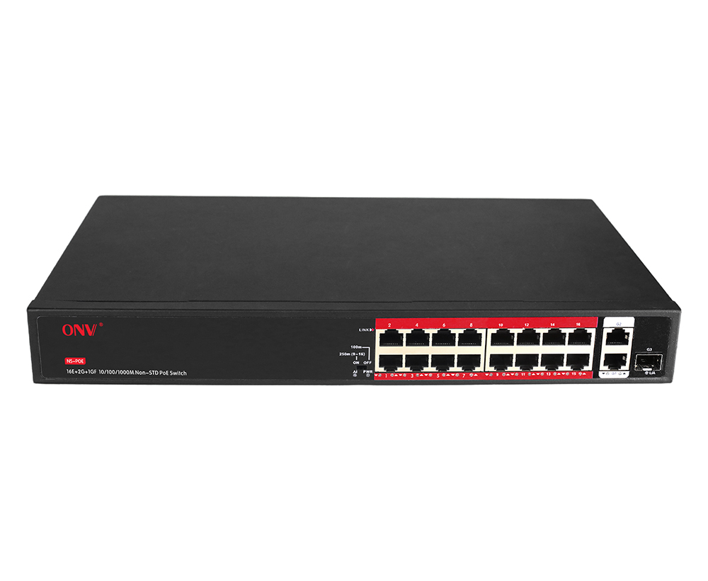 Gigabit uplink switch PoE não padrão de 19 portas
