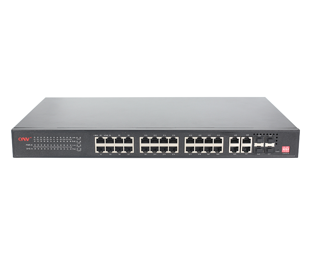 Switch PoE gerenciado fácil de 28 portas Gigabit