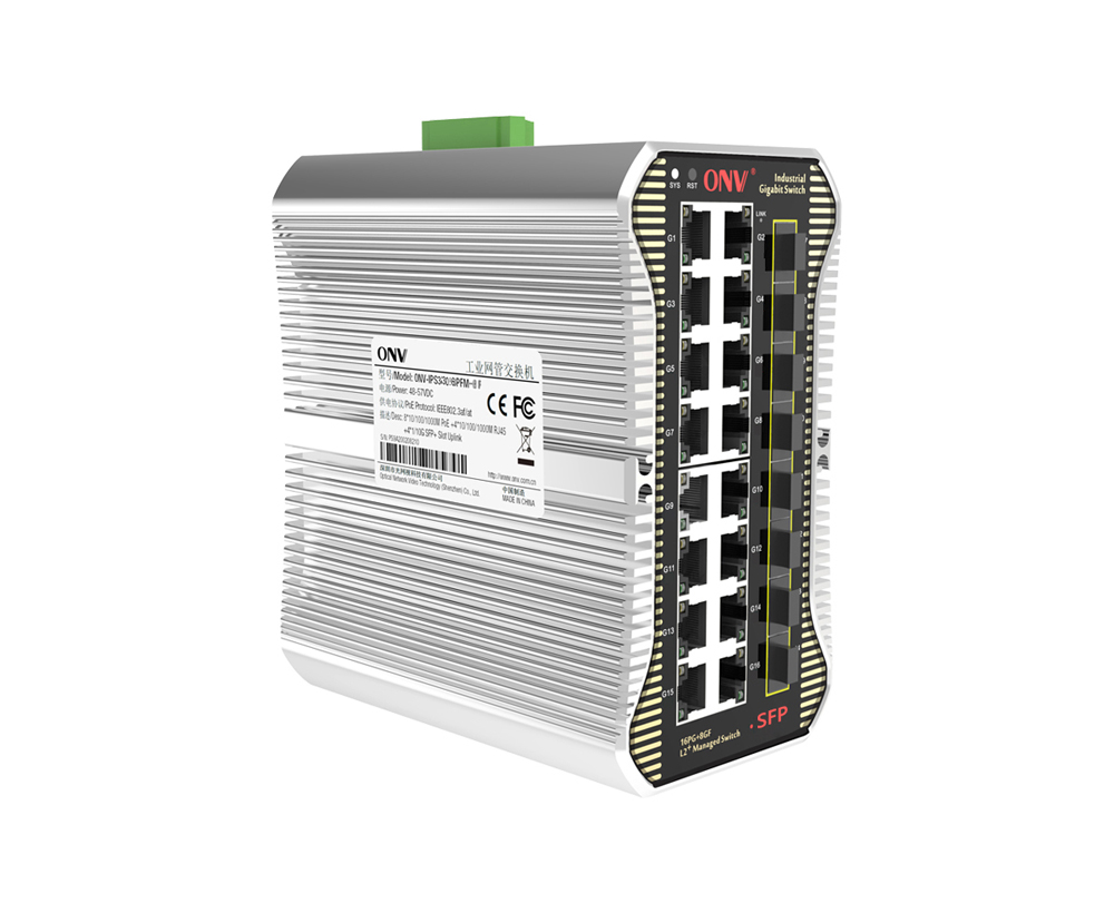 Switch Ethernet industrial gerenciado L2 Gigabit de 24 portas
