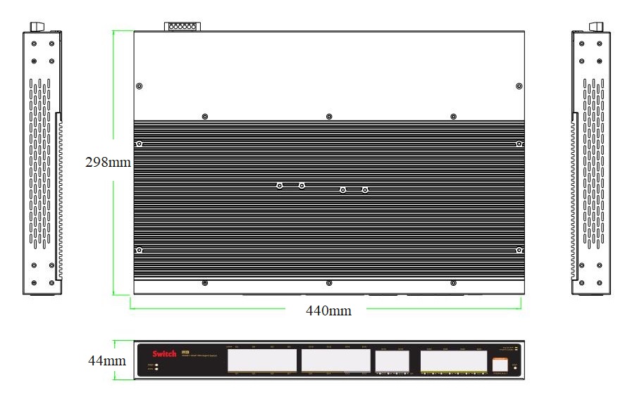 28-port gigabit managed industrial Ethernet switch, industrial switch
