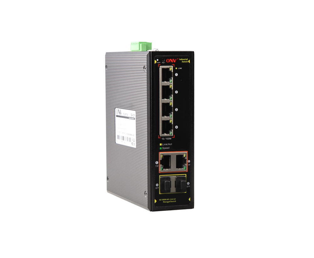 Gigabit uplink 6 portas L2 gerenciado industrial Ethernet switch