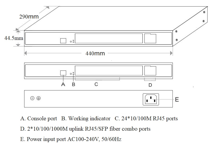 26-port gigabit uplink managed Ethernet switch, managed Ethernet switch