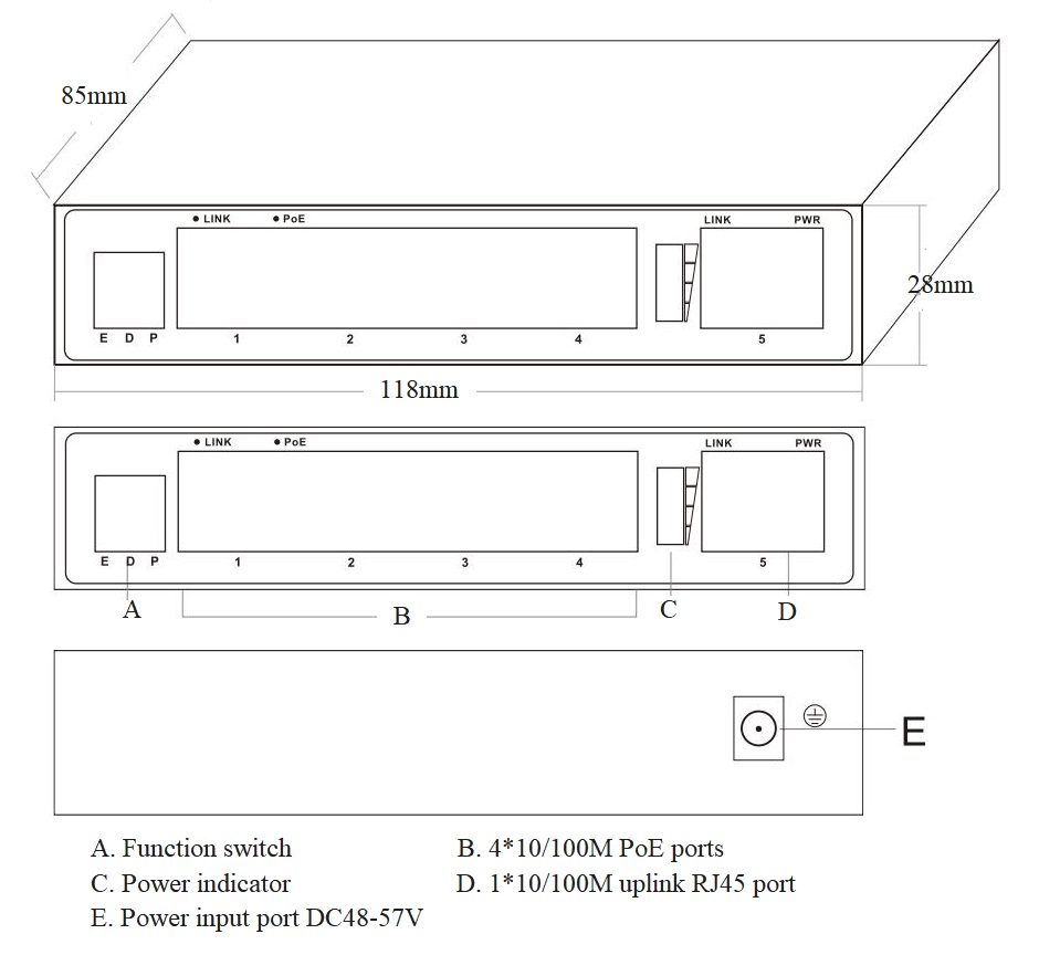 PoE switch 4 port, PoE switch, PoE switches, PoE watchdog switch