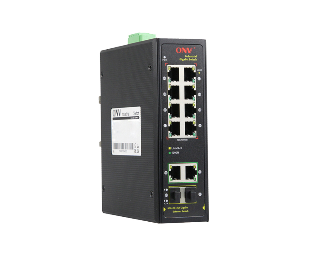 Switch Ethernet industrial Gigabit de 12 portas