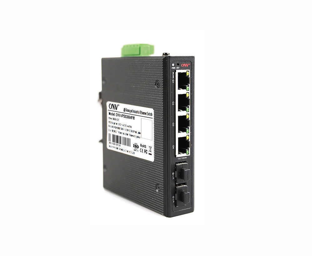 Switch Ethernet industrial gerenciado fácil de 6 portas Gigabit