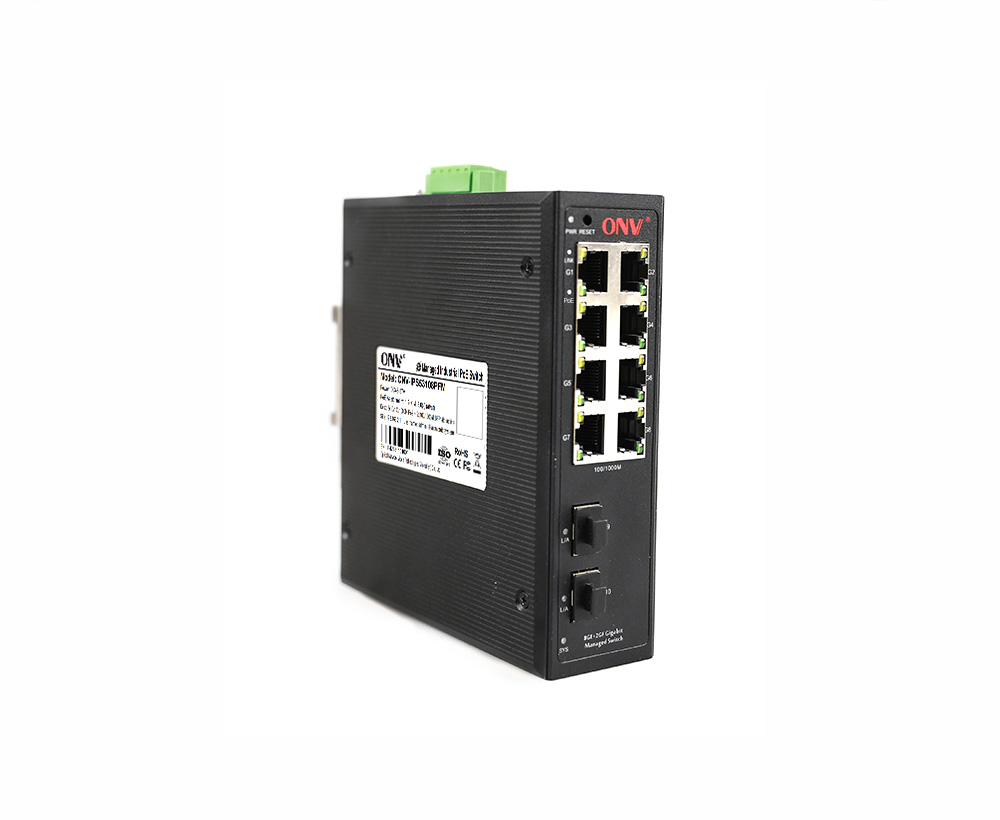 Switch PoE industrial gerenciado fácil de 10 portas Gigabit