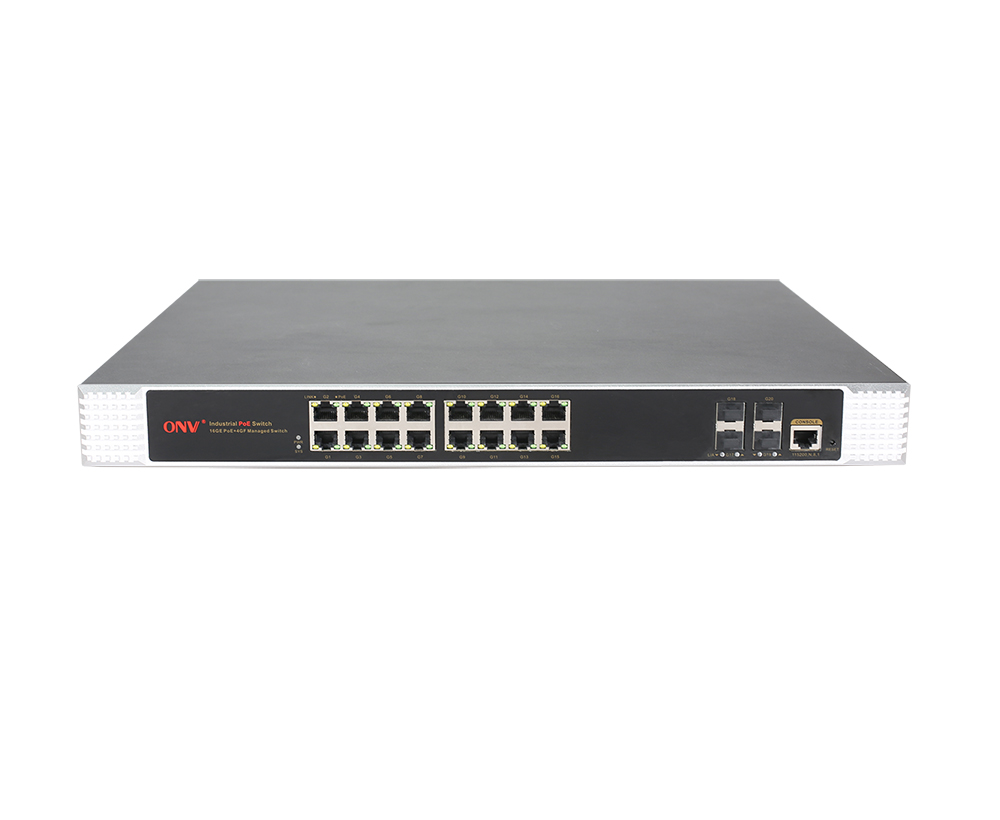 Switch PoE industrial gerenciado L2 Gigabit de 20 portas