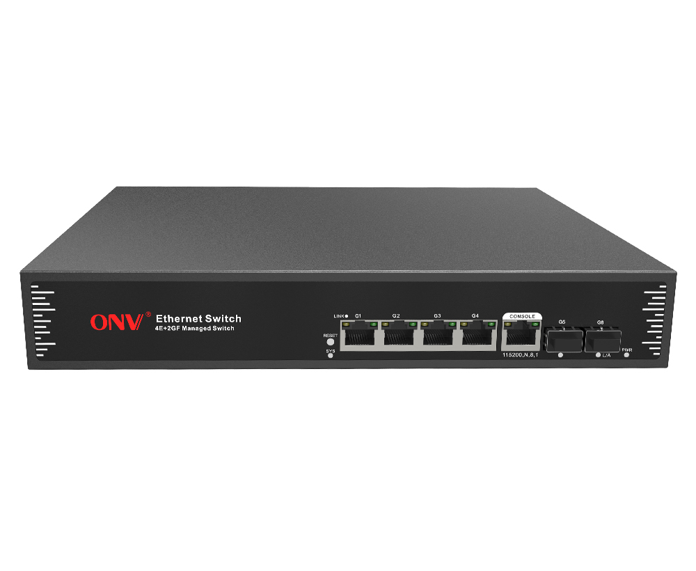 Switch Ethernet gerenciado de 6 portas Gigabit