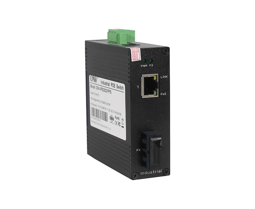 Switch PoE industrial Gigabit de 2 portas