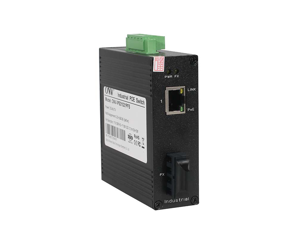 Interruptor PoE industrial de 2 portas 10/100M