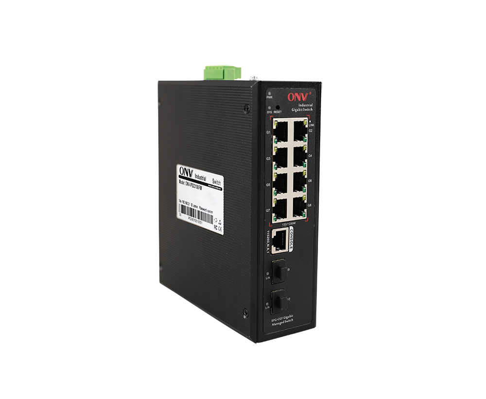 Switch Ethernet industrial gerenciado L2 Gigabit de 10 portas
