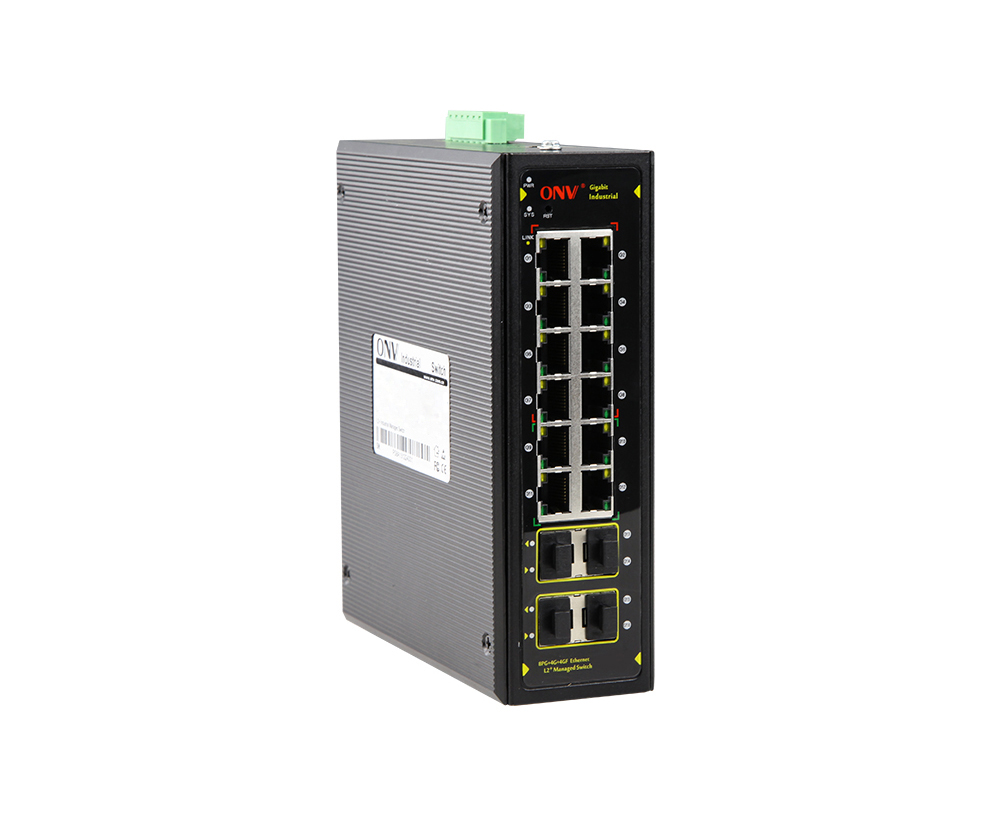 Switch Ethernet industrial gerenciado L2 Gigabit de 16 portas