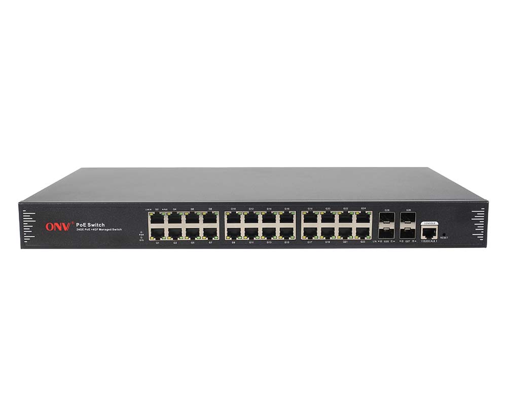 Switch PoE gerenciado L2 Gigabit de 28 portas