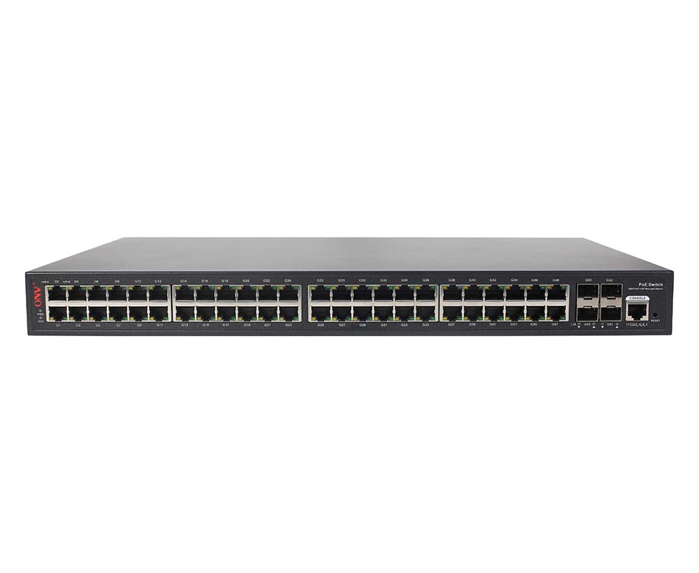 Switch PoE gerenciado L2 Gigabit de 52 portas