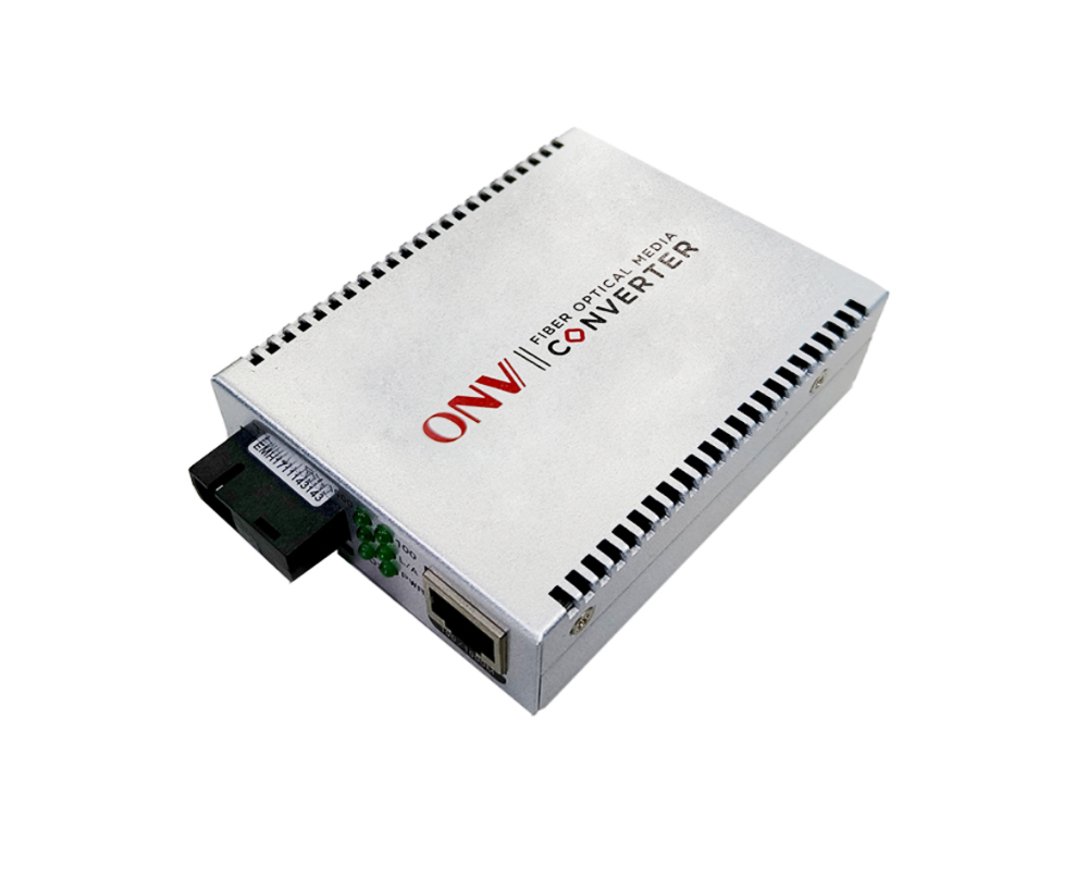 Conversor de mídia de fibra única de modo único Gigabit 2 portas