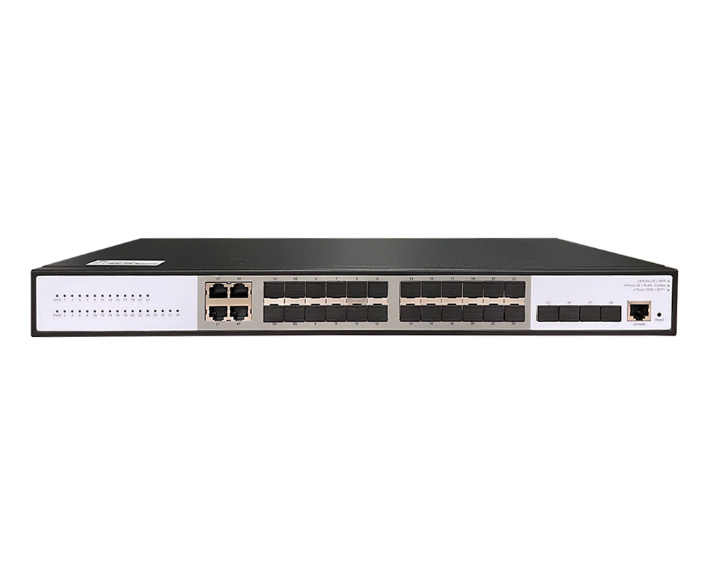 10G uplink interruptor central gerenciado L3 de 28 portas
