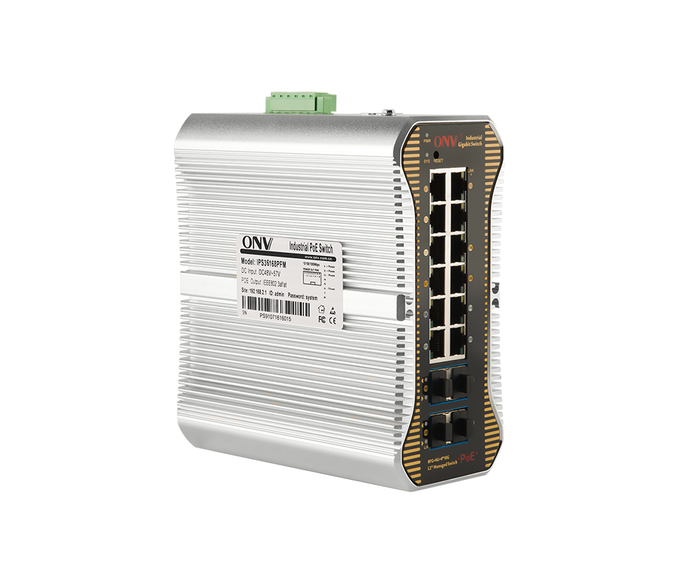 10G uplink interruptor PoE industrial gerenciado L2 de 16 portas