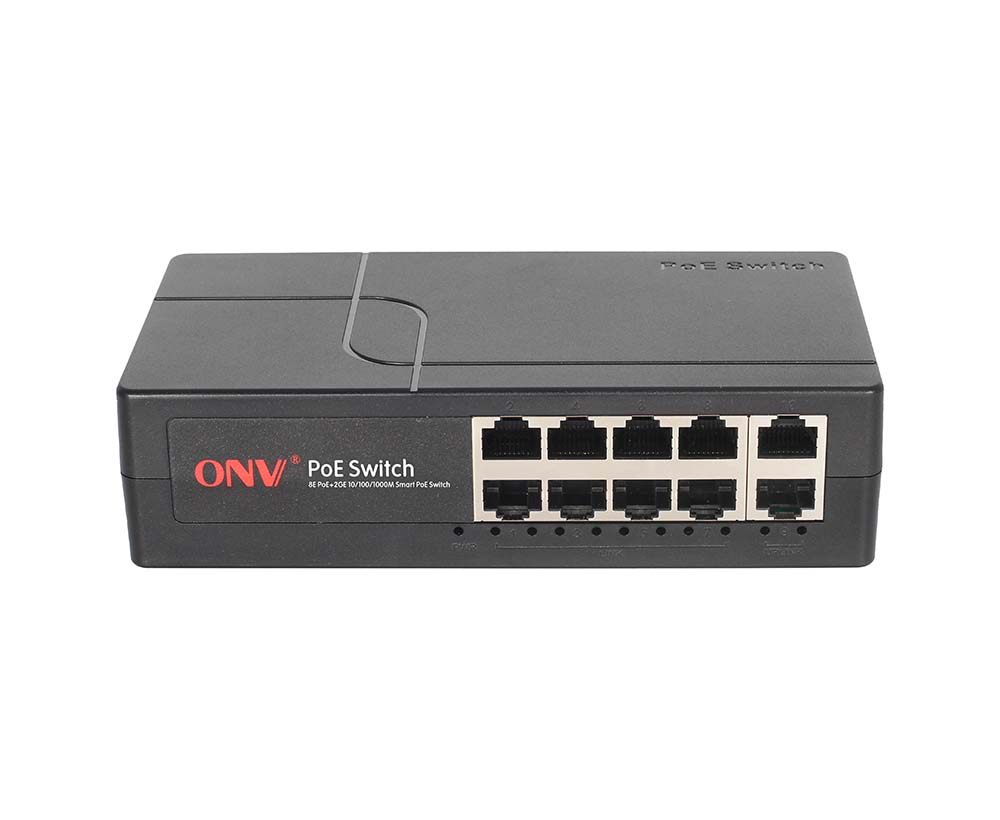 Gigabit uplink switch PoE inteligente de 10 portas