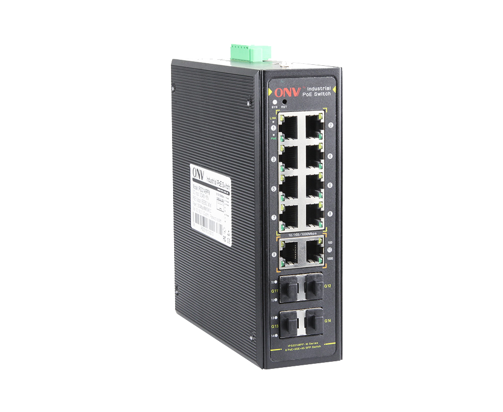 Switch PoE industrial gerenciado L2 Gigabit de 14 portas