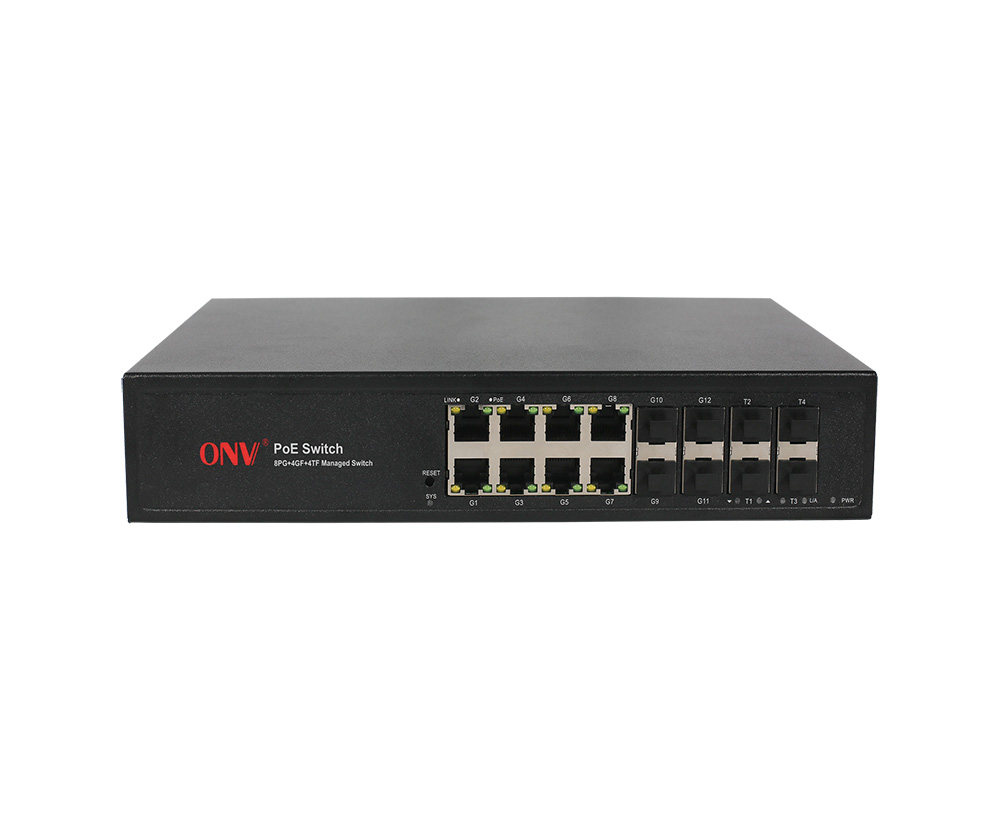 10G uplink switch PoE gerenciado L2 de 16 portas