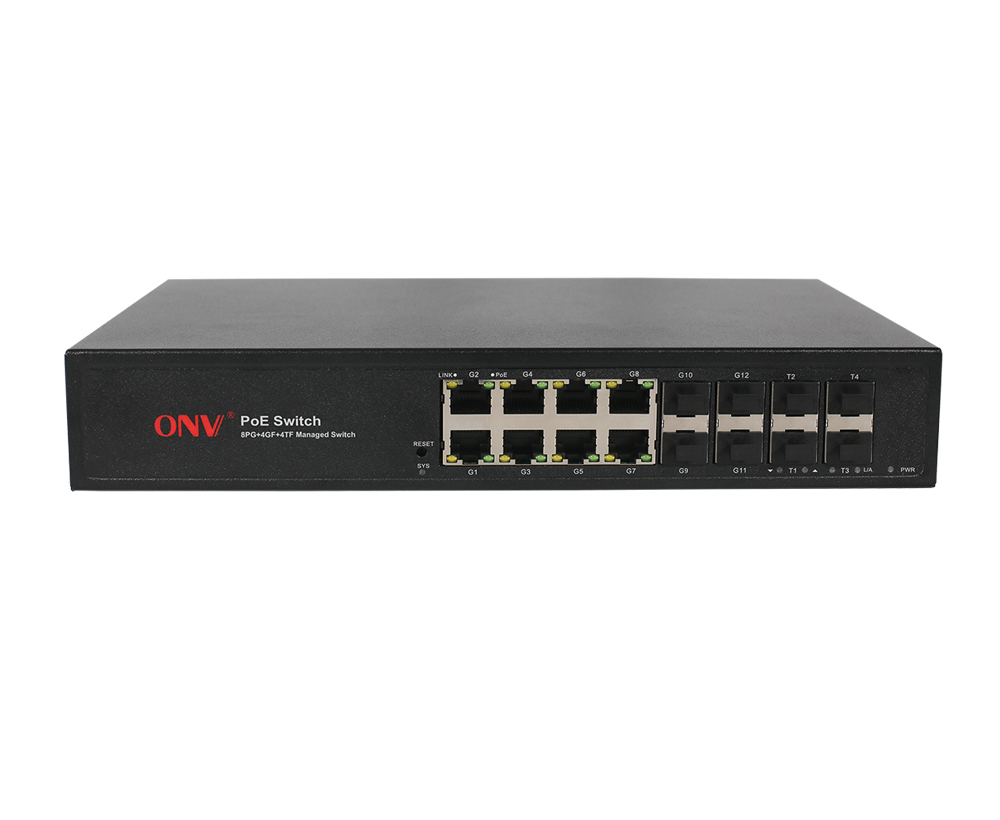 Switch PoE de nível 3 gerenciável com uplink de 10G e 16 portas