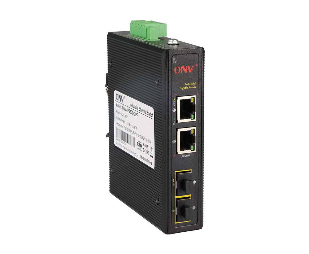 Switch PoE industrial Gigabit de 4 portas