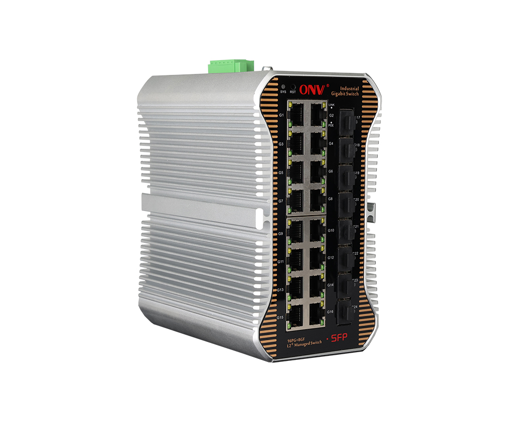 Switch PoE industrial gerenciado L2 Gigabit de 24 portas